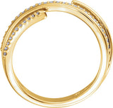 14K Gold Round Natural Diamond Negative Space Ring II - Yellow Gold - view 2