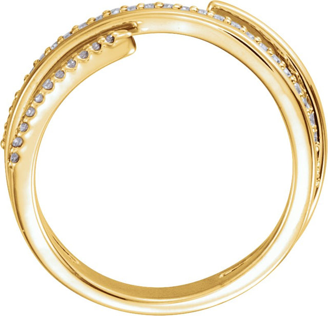 14K Gold Round Natural Diamond Negative Space Ring II - Yellow Gold - view 2