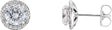Platinum Natural Diamond Round 4-Prong Halo-Style Earrings – 3.5-5mm Stones