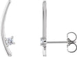 Platinum Round Natural Diamond Ear Climbers