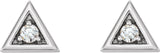 Platinum Natural Diamond Round 3-Prong Geometric Earrings - view 2