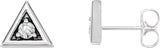 Platinum Natural Diamond Round 3-Prong Geometric Earrings