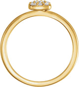14K Gold Round Natural Diamond Stackable Cluster Ring – 2.7mm Stones - Yellow Gold - view 2
