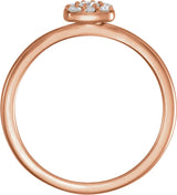 14K Gold Round Natural Diamond Stackable Cluster Ring – 2.7mm Stones - Rose Gold - view 2