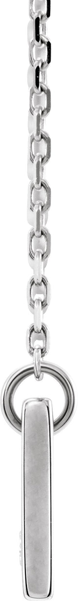14K Gold Engravable Bar Necklace - White Gold - view 2