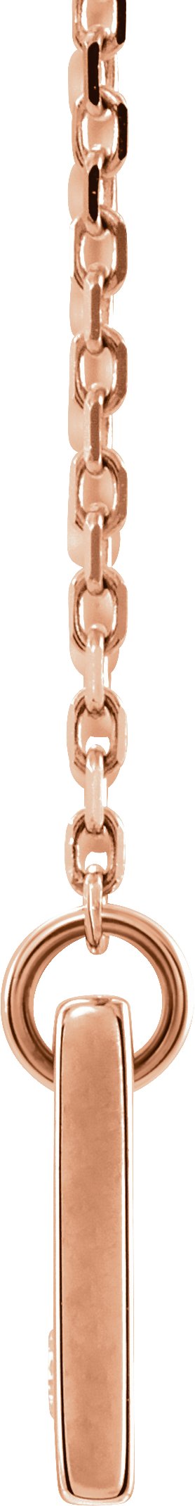 14K Gold Engravable Bar Necklace - Rose Gold - view 2