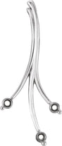 14K Gold Round Natural Diamond Three-Stone Freeform Pendant – 3/8 CTW - White Gold