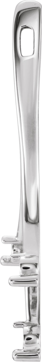 14K Gold Round Natural Diamond Three-Stone Freeform Pendant – 3/8 CTW - White Gold - view 2