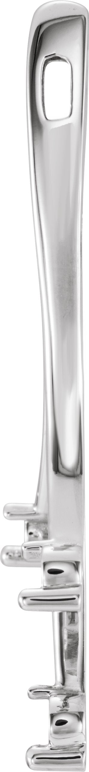 14K Gold Round Natural Diamond Three-Stone Freeform Pendant – 3/8 CTW - White Gold - view 2