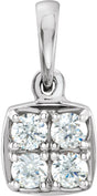 Platinum Round Natural Diamond Cluster Pendant – 2.5mm Stones