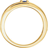 14K Gold Round Natural White Sapphire Family Stackable Ring – 4mm Stones - Yellow Gold - view 2