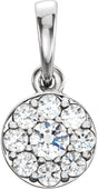 Platinum Round Natural Diamond Cluster Pendant – 1/4 CTW
