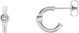 Platinum Round Natural Diamond Bezel-Set Huggie Earrings