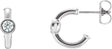 14K Gold Round Natural White Sapphire Bezel-Set Huggie Earrings - White Gold