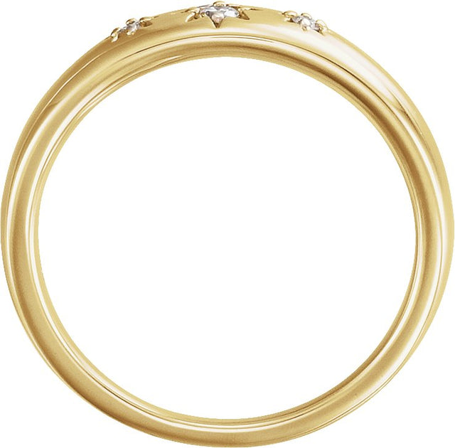 14K Gold Round Natural Diamond Accented Star Ring - Rose Gold - view 3