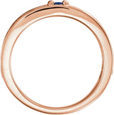 14K Gold Round Natural White Sapphire Family Stackable Ring – 4mm Stones - Rose Gold - view 2