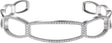 14K Gold Round Natural Diamond Cuff Bracelet - White Gold