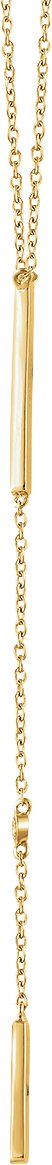14K Gold Round Natural Diamond Bar Y Necklace II - Yellow Gold - view 2