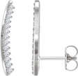 14K Gold Round Natural Diamond Ear Climbers II - White Gold