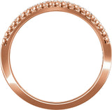 14K Gold Round Natural Diamond Negative Space Ring V - Rose Gold - view 2