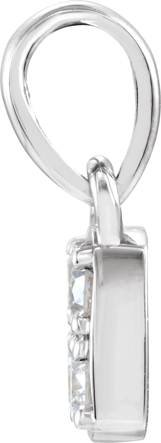 14K Gold Round Natural Diamond Cluster Pendant – 2.5mm Stones - White Gold - view 2