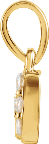 Platinum Round Natural Diamond Cluster Pendant - view 3