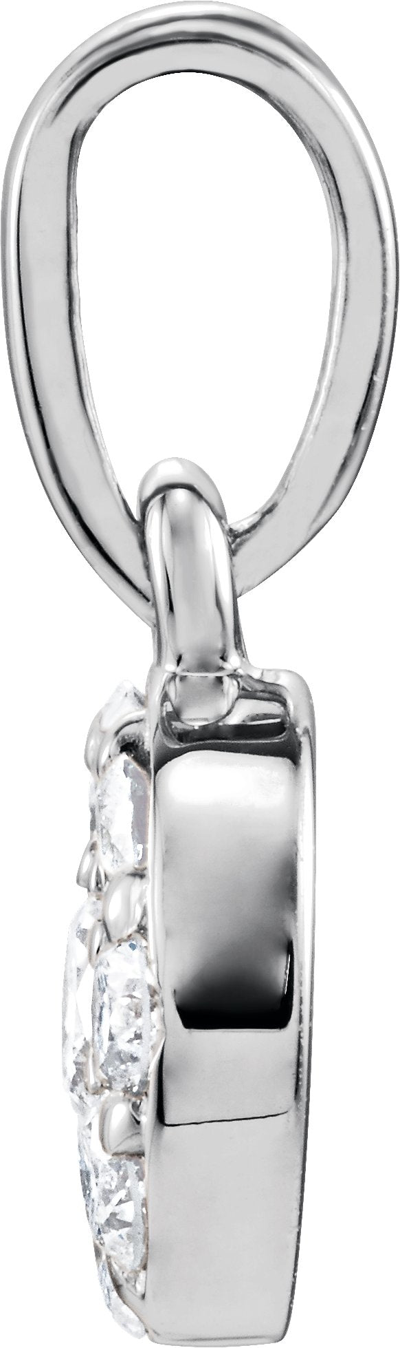 Platinum Round Natural Diamond Cluster Pendant – 1/4 CTW - view 2