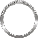 14K Gold Round Natural Diamond Negative Space Ring V - White Gold - view 2