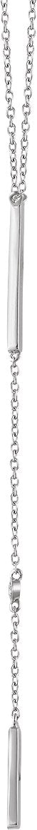14K Gold Round Natural Diamond Bar Y Necklace II - White Gold - view 2