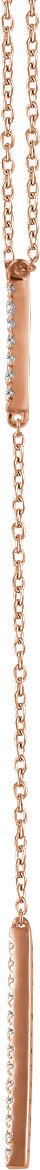 14K Gold Round Natural Diamond Bar Y Necklace - Rose Gold - view 2