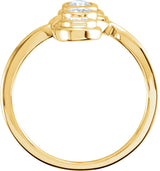 14K Gold Round Natural Diamond Three-Stone Bezel-Set Ring – 3.4mm Stones - Yellow Gold - view 2