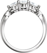 Platinum Round Natural Diamond Three-Stone Ring – 2.8-4.4mm Stones - view 3