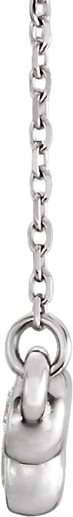 Platinum Round Natural Diamond Bezel-Set Bar Necklace - view 2