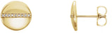 14K Gold Round Natural Diamond Accented Circle Earrings – 0.8mm Stones - Yellow Gold