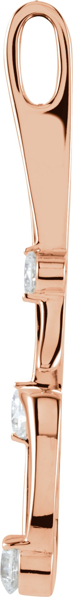 14K Gold Round Natural Diamond Accented Freeform Pendant – 1/2 CTW - Rose Gold - view 2