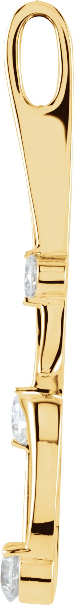 14K Gold Round Natural Diamond Accented Freeform Pendant – 1/2 CTW - Yellow Gold - view 2