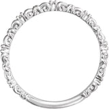 Platinum Round Natural Diamond Stackable Ring III - view 2