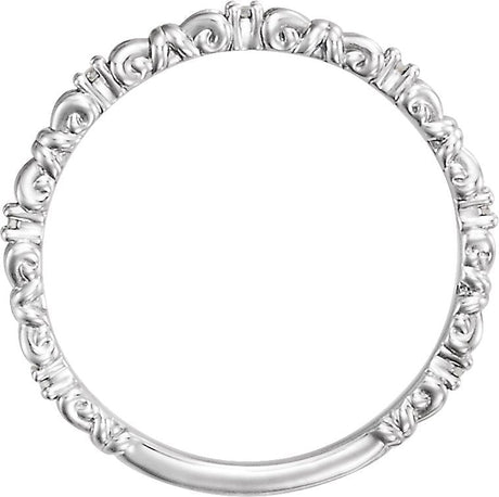 Platinum Round Natural Diamond Stackable Ring III - view 2