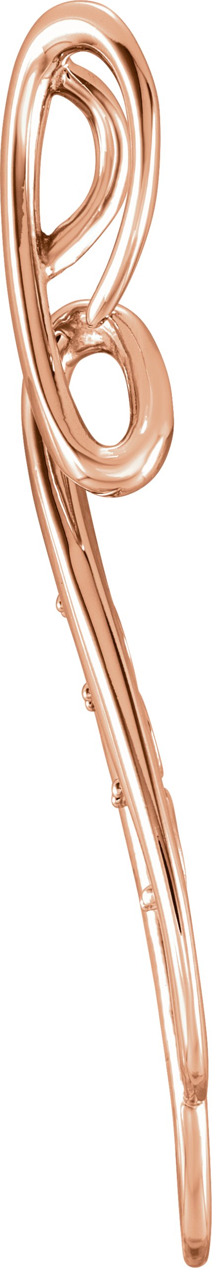14K Gold Round Natural Diamond Accented Freeform Pendant - Rose Gold - view 2