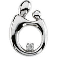 14K Gold Accented Motherhood Slide Pendant – 20.5x14mm - White Gold