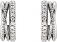 Platinum Round Natural Diamond Beaded Hoop Earrings