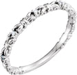 Platinum Round Natural Diamond Stackable Ring III