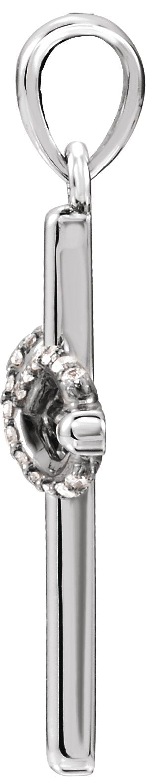 Platinum Round Natural Diamond Infinity-Inspired Cross Pendant - view 2
