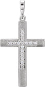 Platinum Round Natural Diamond Cross Pendant – 0.07 CTW
