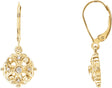 14K Gold Round Natural Diamond Filigree Earrings