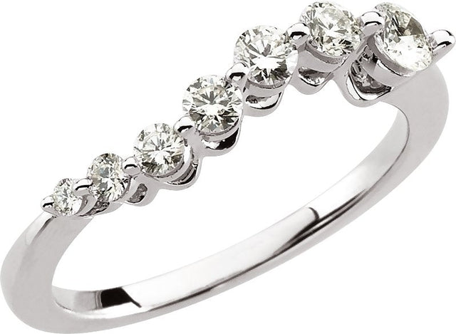 14K Gold Round Natural Diamond Journey Ring