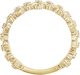 14K Gold Round Natural Diamond Cross Ring - Yellow Gold - view 2