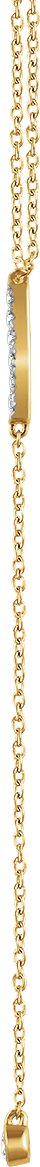 14K Gold Round Natural Diamond Bar Y Necklace – 1/8 CTW - Yellow Gold - view 2