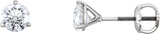 14K Gold Natural Diamond Round 3-Prong Cocktail-Style Stud Earrings II - White Gold