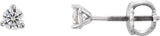 14K Gold Natural Diamond Round 3-Prong Cocktail-Style Stud Earrings II - White Gold